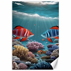 Fish Sea Ocean Canvas 12  X 18 
