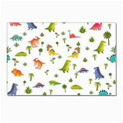 Vector Baby Dino Seamless Pattern Postcards 5  X 7  (pkg Of 10) by Grandong