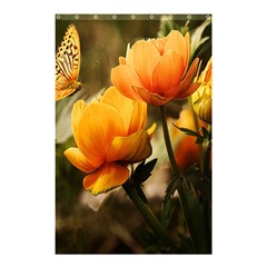 Yellow Butterfly Flower Shower Curtain 48  X 72  (small)  by artworkshop