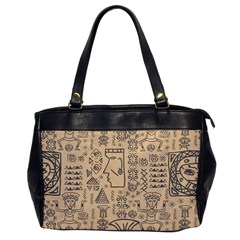 Aztec Tribal African Egyptian Style Seamless Pattern Vector Antique Ethnic Oversize Office Handbag by Grandong