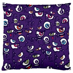 Eye Artwork Decor Eyes Pattern Purple Form Backgrounds Illustration Large Cushion Case (two Sides) by Grandong