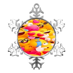 Wallpaper Emoji Metal Small Snowflake Ornament by artworkshop