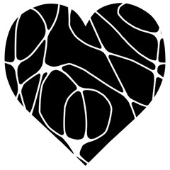 Mazipoodles Neuro Art - Black White Wooden Puzzle Heart by Mazipoodles