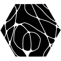 Mazipoodles Neuro Art - Black White Wooden Puzzle Hexagon by Mazipoodles