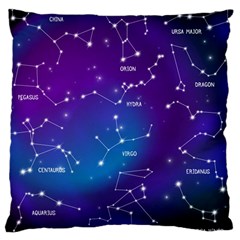 Realistic Night Sky With Constellations Large Cushion Case (one Side) by Cowasu