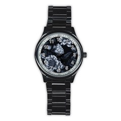 Pattern Flower Design Nature Stainless Steel Round Watch by Grandong