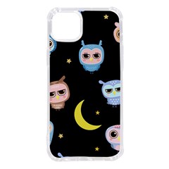Cute-owl-doodles-with-moon-star-seamless-pattern Iphone 14 Plus Tpu Uv Print Case by pakminggu