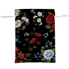Floral-folk-fashion-ornamental-embroidery-pattern Lightweight Drawstring Pouch (xl) by pakminggu