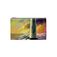 Lighthouse Colorful Abstract Art Cosmetic Bag (small) by uniart180623
