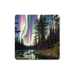 Northern Lights Aurora Borealis Square Magnet