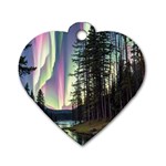 Northern Lights Aurora Borealis Dog Tag Heart (Two Sides)