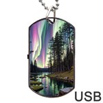 Northern Lights Aurora Borealis Dog Tag USB Flash (Two Sides)