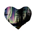 Northern Lights Aurora Borealis Standard 16  Premium Heart Shape Cushions