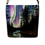 Northern Lights Aurora Borealis Flap Closure Messenger Bag (L)