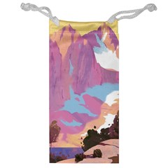 Pink Mountains Grand Canyon Psychedelic Mountain Jewelry Bag by uniart180623