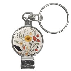 Woman Flower Pattern Nail Clippers Key Chain