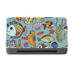 Cartoon Underwater Seamless Pattern With Crab Fish Seahorse Coral Marine Elements Memory Card Reader With Cf by uniart180623