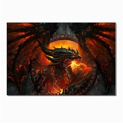 Dragon Art Fire Digital Fantasy Postcards 5  X 7  (pkg Of 10) by Bedest