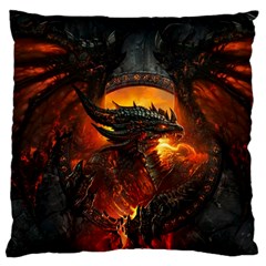 Dragon Art Fire Digital Fantasy Large Cushion Case (two Sides) by Bedest