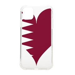 Heart-love-flag-qatar Iphone 11 Tpu Uv Print Case by Bedest