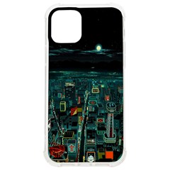 Night Black City Neon Sky Stars Moon Abstract Iphone 12/12 Pro Tpu Uv Print Case by Cowasu