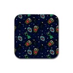 Monster Alien Pattern Seamless Background Rubber Coaster (Square)