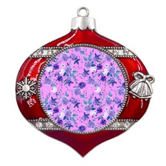 Violet-02 Metal Snowflake And Bell Red Ornament by nateshop