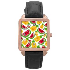 Watermelon -12 Rose Gold Leather Watch  by nateshop
