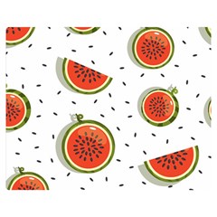 Seamless Background Pattern With Watermelon Slices Two Sides Premium Plush Fleece Blanket (medium) by pakminggu