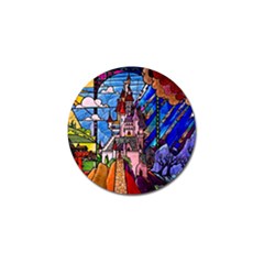 Beauty Stained Glass Castle Building Golf Ball Marker by Cowasu