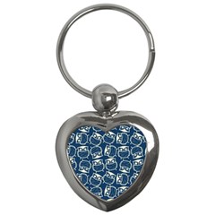 Cute Seamless Owl Background Pattern Key Chain (heart) by Bedest