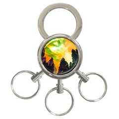Forest-trees-nature-wood-green 3-ring Key Chain by Bedest