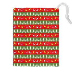 Christmas-papers-red-and-green Drawstring Pouch (4xl) by Bedest