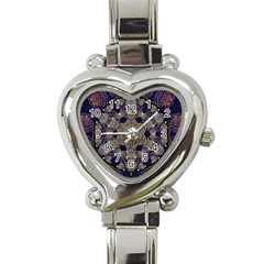Flowers Of Diamonds In Harmony And Structures Of Love Heart Italian Charm Watch by pepitasart