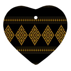 Abstract-batik Klasikjpg Heart Ornament (two Sides) by nateshop