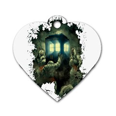 Time Machine Doctor Who Dog Tag Heart (two Sides) by Cowasu