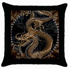 Fantasy Dragon Pentagram Throw Pillow Case (black) by Cowasu