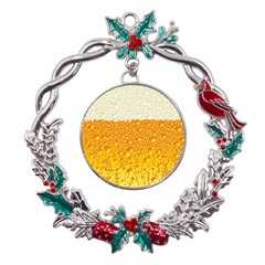 Bubble-beer Metal X mas Wreath Holly Leaf Ornament by Sarkoni