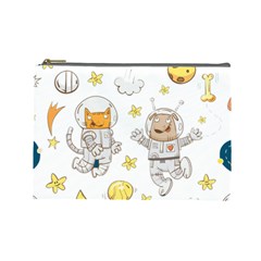 Astronaut-dog-cat-clip-art-kitten Cosmetic Bag (large) by Sarkoni