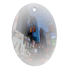 New York City Oval Ornament (two Sides) by Sarkoni