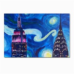 Starry Night In New York Van Gogh Manhattan Chrysler Building And Empire State Building Postcards 5  X 7  (pkg Of 10) by Sarkoni