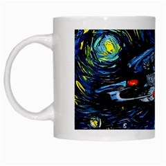 Spaceship Galaxy Parody Art Starry Night White Mug by Sarkoni