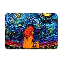 Lion Art Starry Night Van Gogh Small Doormat by Sarkoni