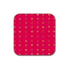 Heart Pattern Design Rubber Coaster (square)