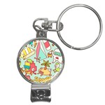 Summer Up Cute Doodle Nail Clippers Key Chain