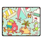 Summer Up Cute Doodle Two Sides Fleece Blanket (Small)