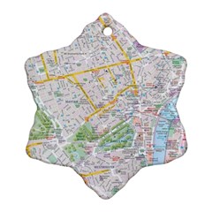 London City Map Snowflake Ornament (two Sides) by Bedest