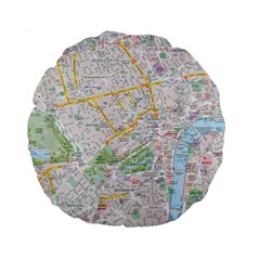 London City Map Standard 15  Premium Flano Round Cushions by Bedest