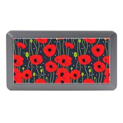 Background Poppies Flowers Seamless Ornamental Memory Card Reader (mini) by Ravend