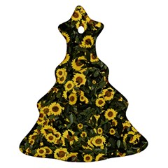 Sunflowers Yellow Flowers Flowers Digital Drawing Ornament (christmas Tree)  by Ravend